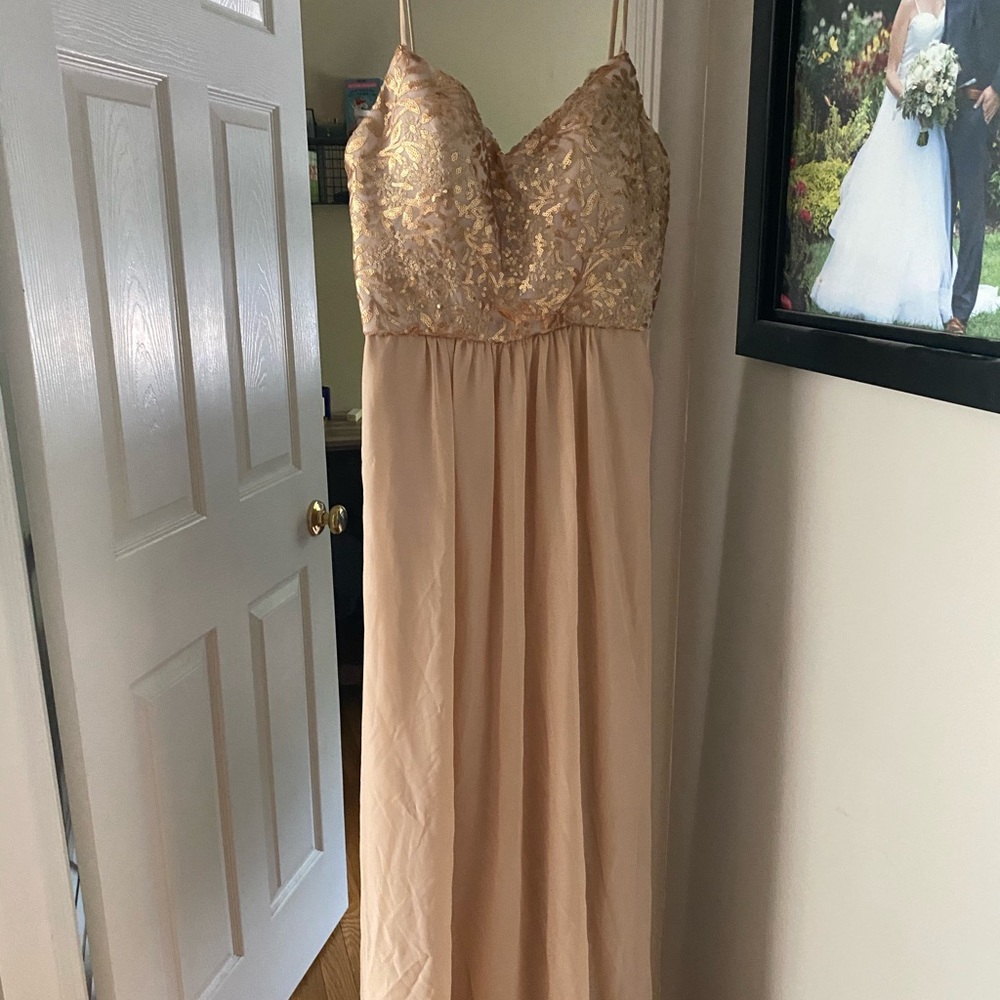 Bari Jay - Champagne / Gold Bridesmaid Dress!
